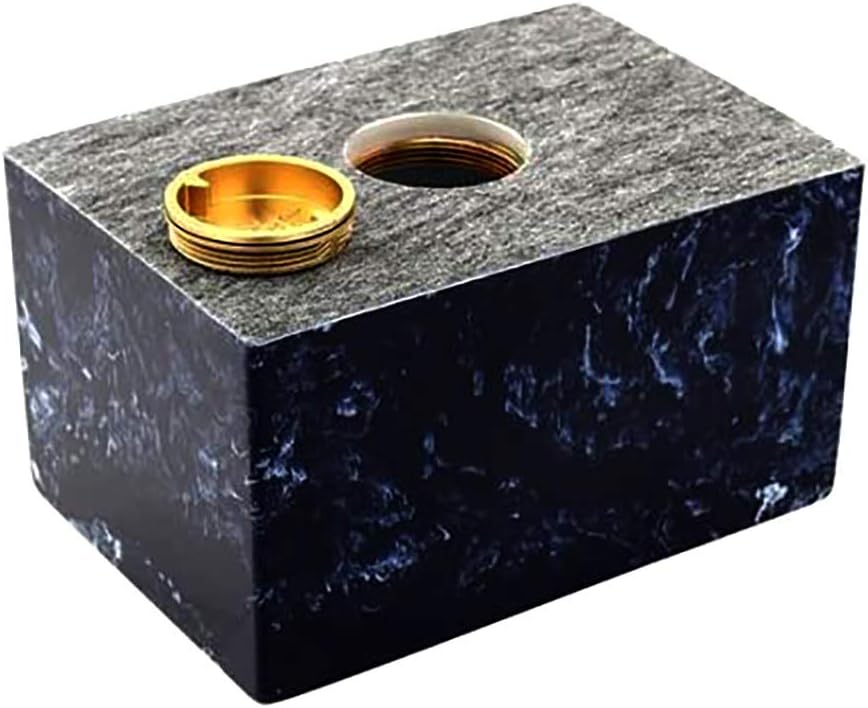 Everlasting Memorials and Gifts Custom Personalized Engraved Cultured Marble Funeral Urn - Adult Sized, 2.2 Cubic Inches, Blue, Navy, White Marble Pattern, Polished Finish, Threaded Opening