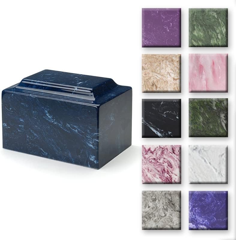 Custom Engraved Mackenzie Urn Vault - Up to Three Line of Custom Engraving Included. Six Different Custom Fonts to Choose from. Cultured Marble Adult Full Size urn. Carrera Color