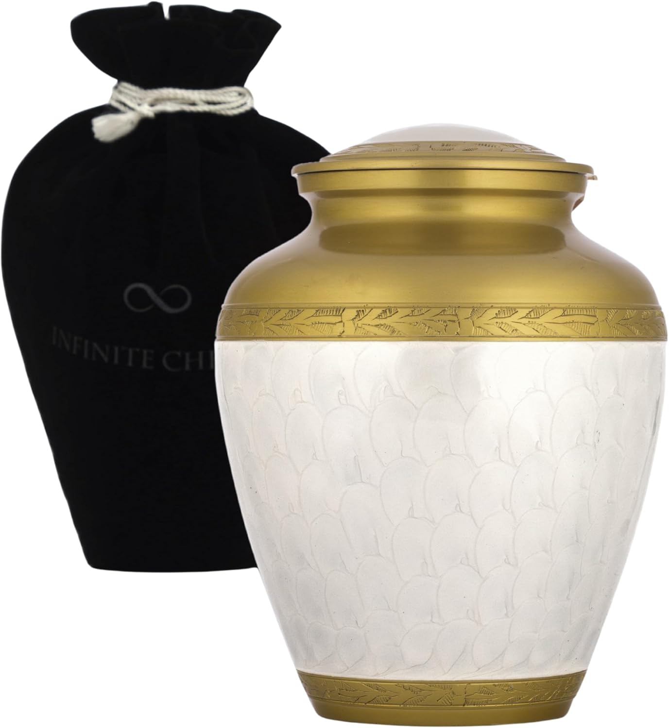 Patriotic Cremation Urn for Human Ashes Adult Male, Navy Blue Funeral American Veteran Cremation Vessel for Men, Designed and Handcrafted in Brass with Care, Military Burial Decorative Ewer