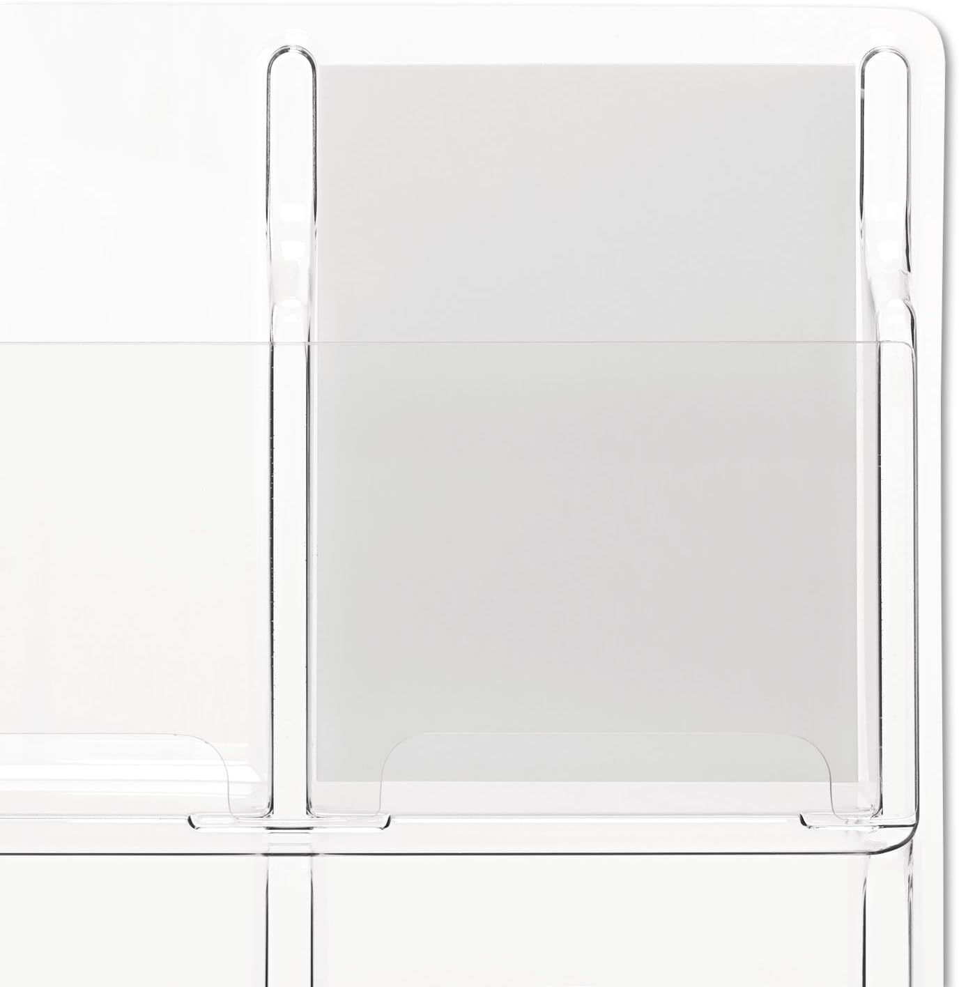 Safco Reveal Literature Rack, 9 Compartments Magazine Holder, Wall-Mounted Brochure Organizer, Acrylic, Clear