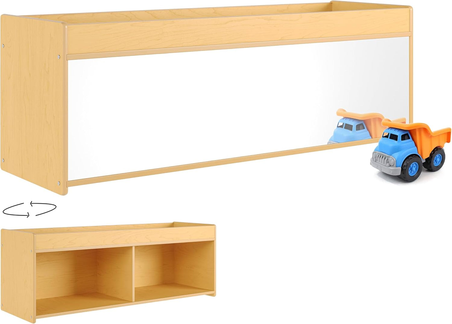 Angeles Value Line 10 Section Wall Locker, Classroom Shelves and Daycare Furniture, Cubby Storage Organizer with Hooks, 48" L x 12" W x 19" H