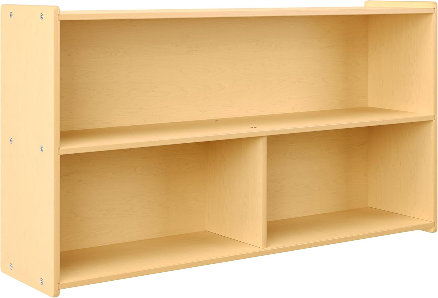 Angeles Value Line 10 Section Wall Locker, Classroom Shelves and Daycare Furniture, Cubby Storage Organizer with Hooks, 48" L x 12" W x 19" H