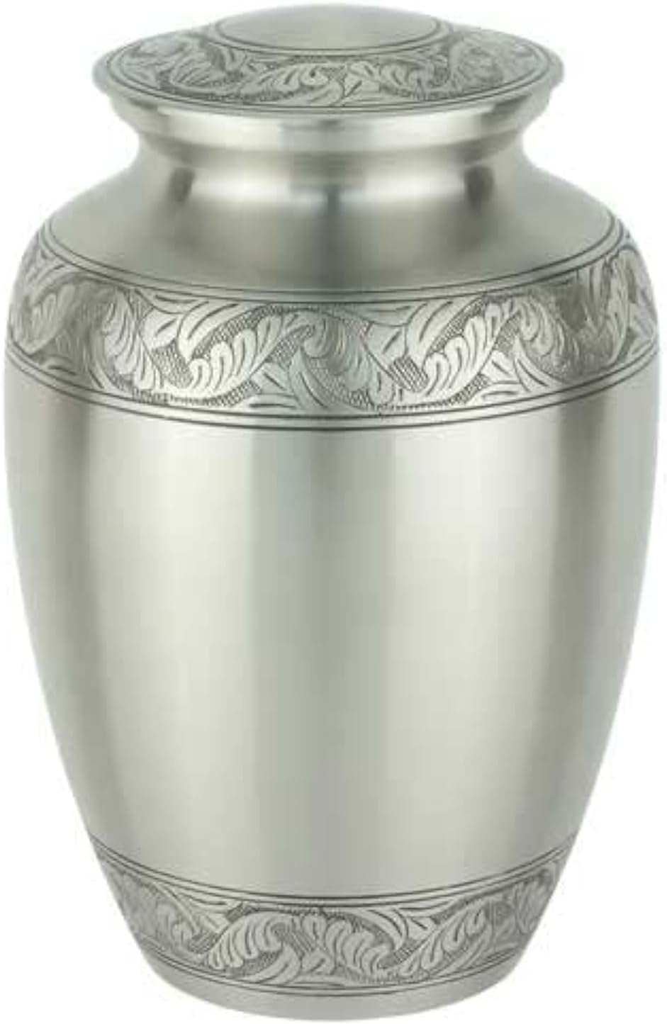 Platinum Elegance Cremation Urn for Ashes in Extra Large, Brass, Silver Urn, Extra Large Adult Sized Cremation Urn, 11.25 Inches High