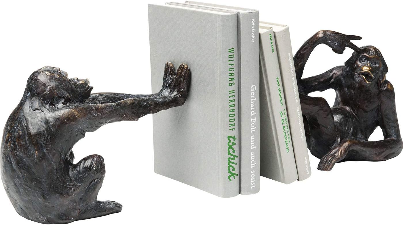 Authentic Bookend Monkey (2/Set) Bookstand, Divider Stand, Book Stand