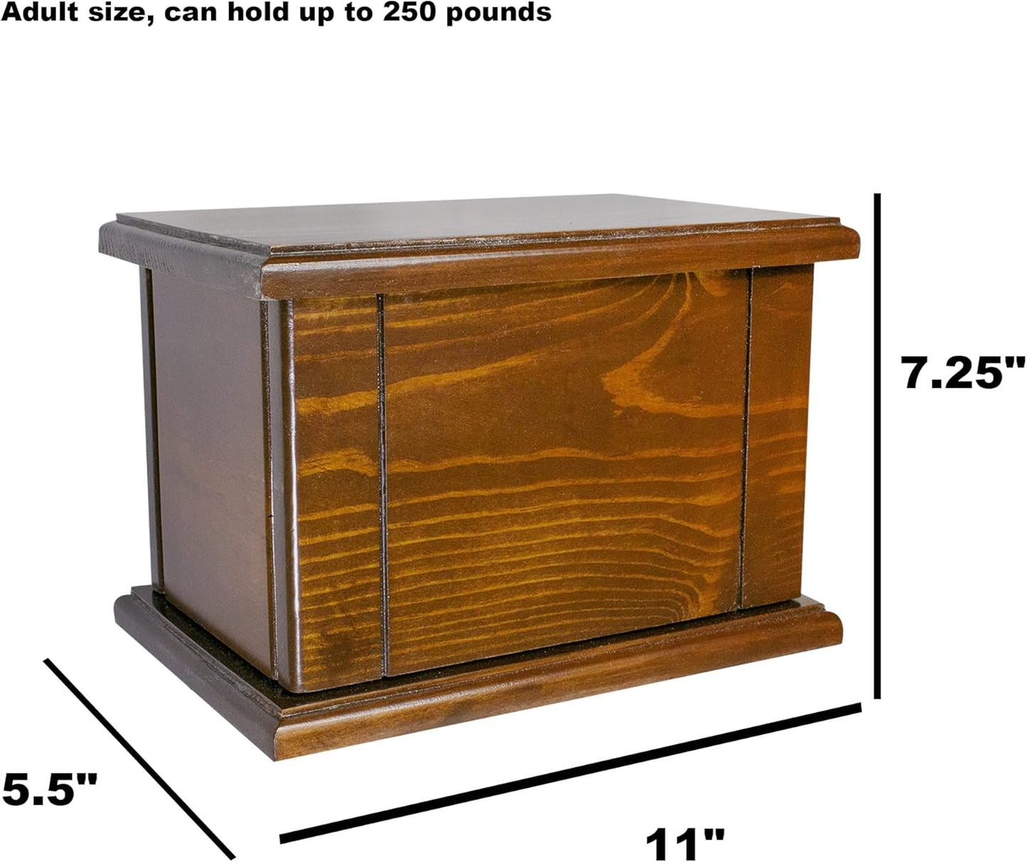Custom Engraved Large American Flag and Eagle Wooden Funeral Cremation Urn