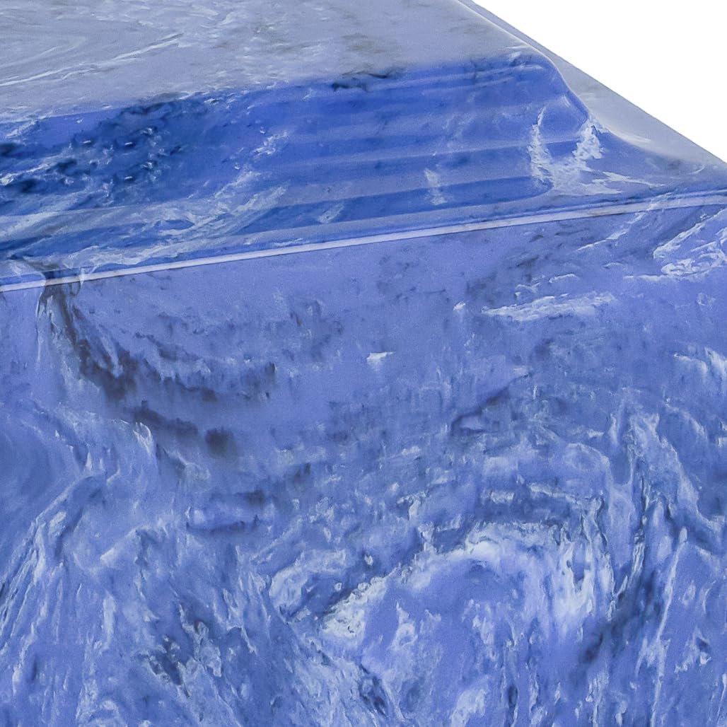 NavyClassic Cultured Marble Cremation Urn for Ashes, Dark Blue, Adult Sized, Ground Burial, Home Memorial, and Funeral Service