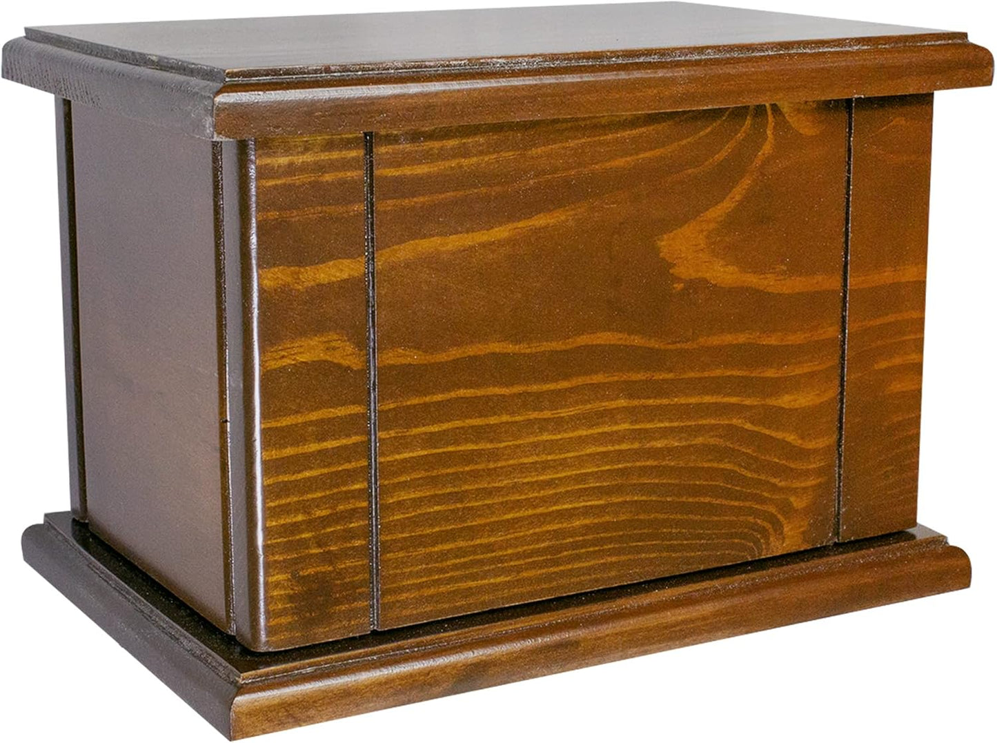 Custom Engraved Large American Flag and Eagle Wooden Funeral Cremation Urn