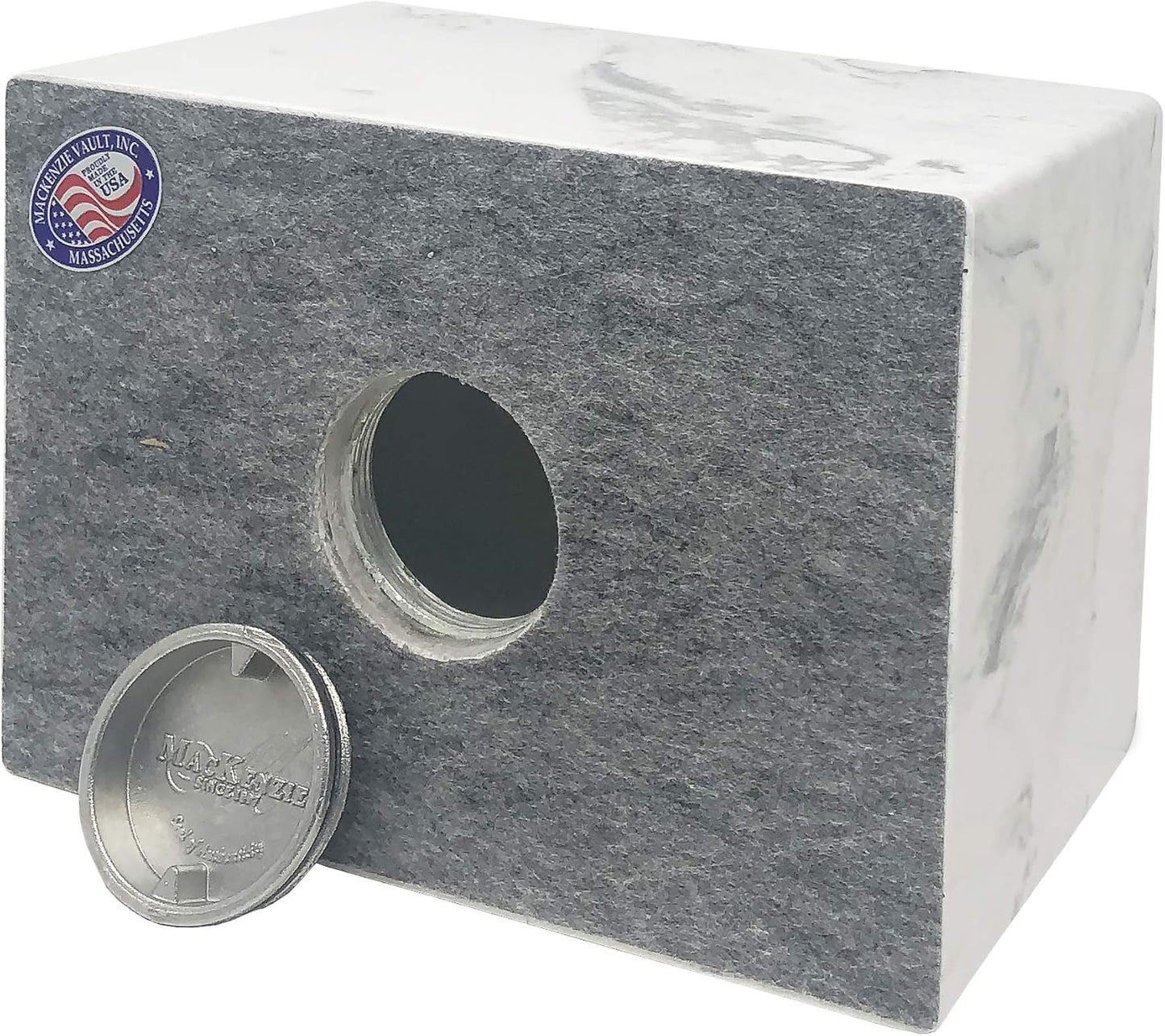 Custom Engraved Mackenzie Urn Vault - Up to Three Line of Custom Engraving Included. Six Different Custom Fonts to Choose from. Cultured Marble Adult Full Size urn. Carrera Color
