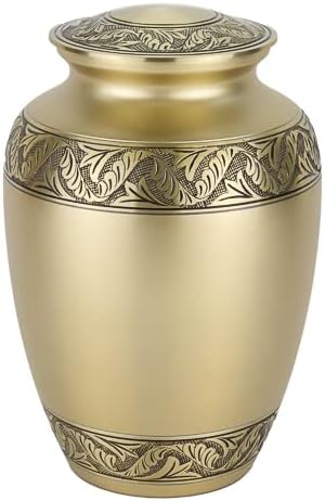 Platinum Elegance Cremation Urn for Ashes in Extra Large, Brass, Silver Urn, Extra Large Adult Sized Cremation Urn, 11.25 Inches High