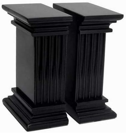 Decorative Black Marble Bookends, Heavy Stone Column Bookends for Office - Extra Large