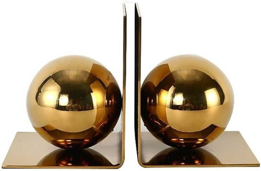 Bookends Decorative Metal Ball Bookends, Bookends for Shelves, Heavy Duty Bookends, Indoor Living Room Desk Tops Non Skid Book Stoppers Decorative Bookend Bookends for Shelves