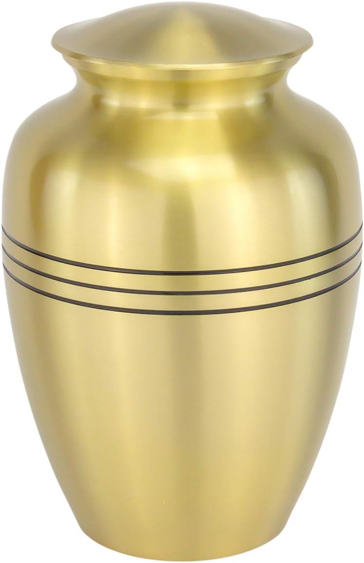 Platinum Elegance Cremation Urn for Ashes in Extra Large, Brass, Silver Urn, Extra Large Adult Sized Cremation Urn, 11.25 Inches High