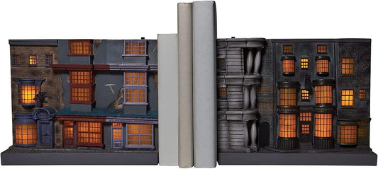 Enesco Wizarding World of Harry Potter Diagon Alley Light Up Book Holders Bookends, 7.25 Inch, Multicolor