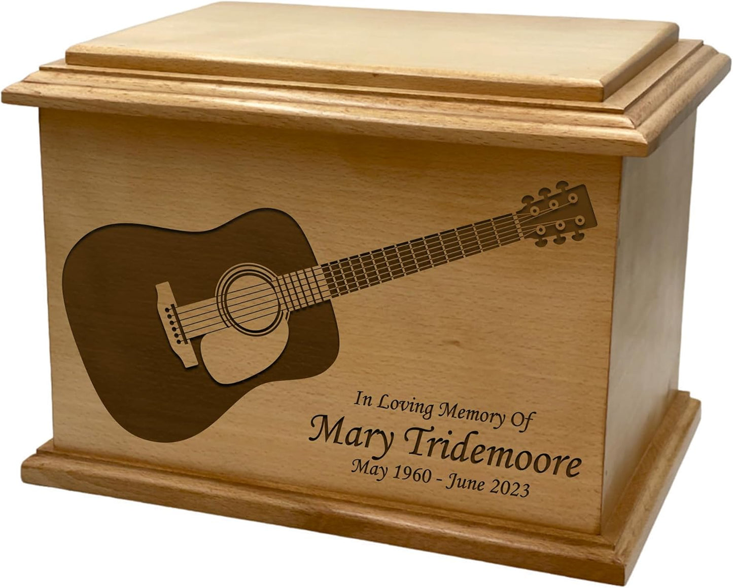 Wooden Urn for Human Ashes, Large Funeral Cremation Urn with Personlaization and Multiple Designs (Old Tractor)