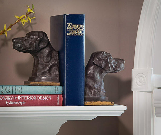 Decorative Bookends - Labrador Retriever Bookends - Bronze Finish Lab Bookends - Lab Book Ends