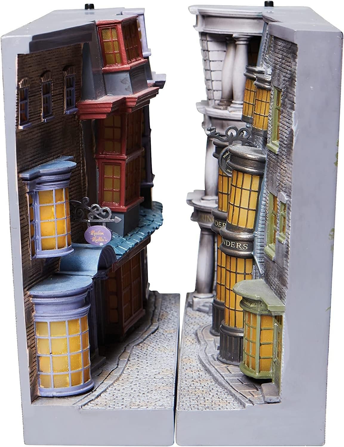 Enesco Wizarding World of Harry Potter Diagon Alley Light Up Book Holders Bookends, 7.25 Inch, Multicolor