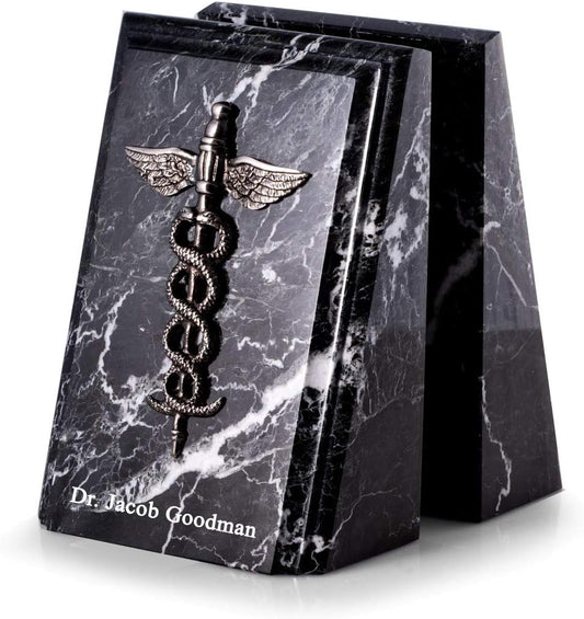Bey-Berk Personalized Marble Medical Bookend