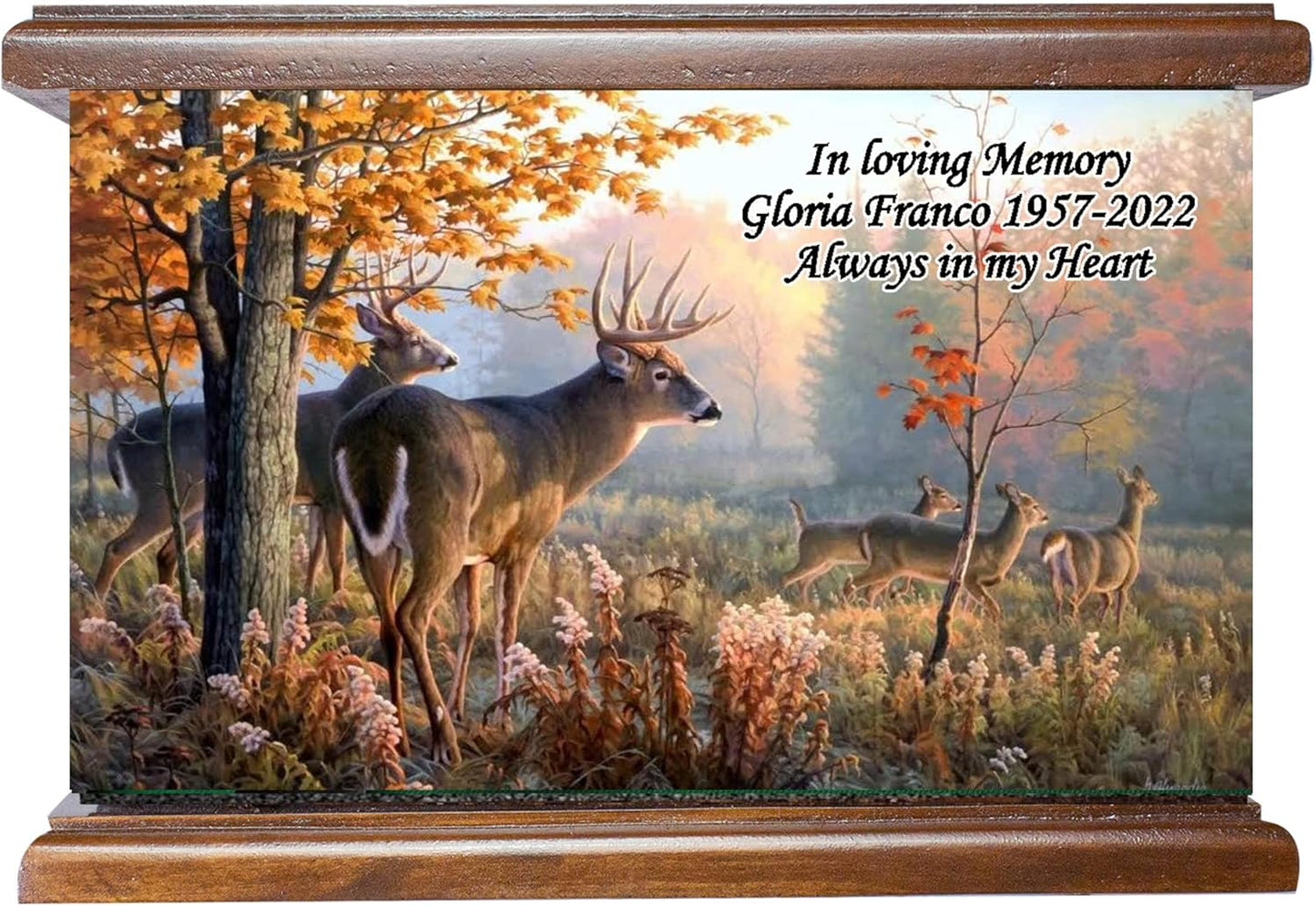 Wooden Cremation Funeral Urn, Hunter's Urns, Elk, Deer, Moose, Antlers Hunting Wooden Human Urn with Engraving